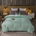 Set Kuilt Katil Kembar Poliester Pejal Comforter